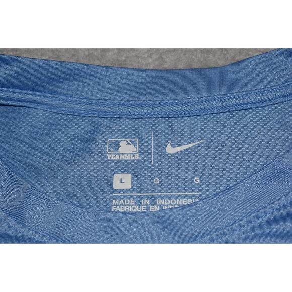 Nike Mens Size Large Tampa Bay Rays Baseball MLB Shirt Blue Dri-Fit Polyester - Picture 4 of 6